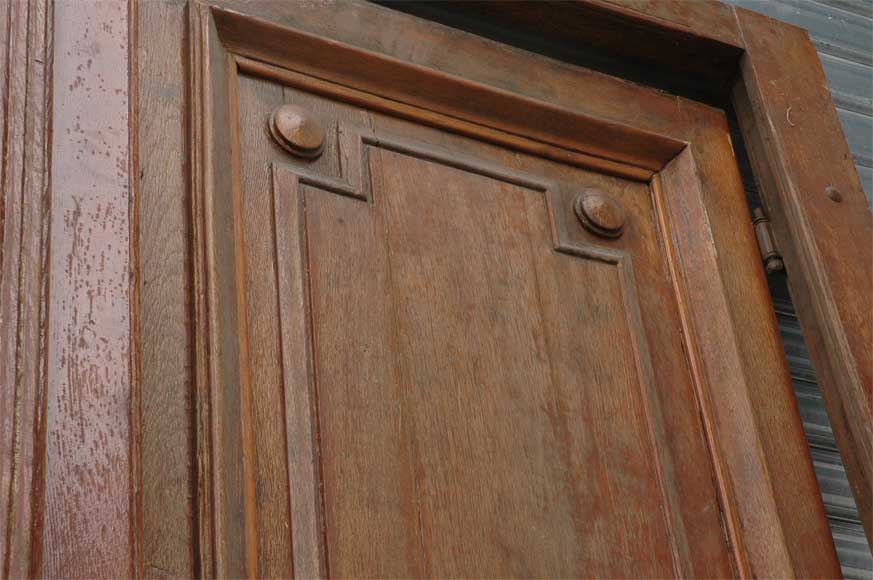 A pair of wooden monumental doors.  A pair of wooden monumental doors. -5
