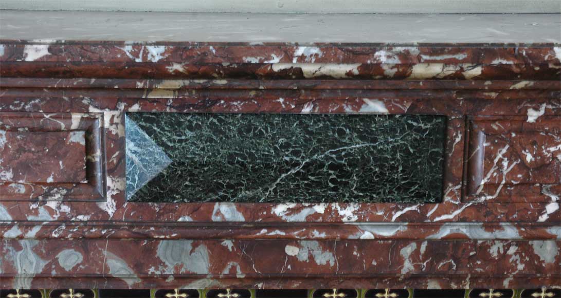 Antique Napoléon III style mantel in Rouge du Nord marble Antique Napoléon III style mantel in Rouge du Nord marble-1