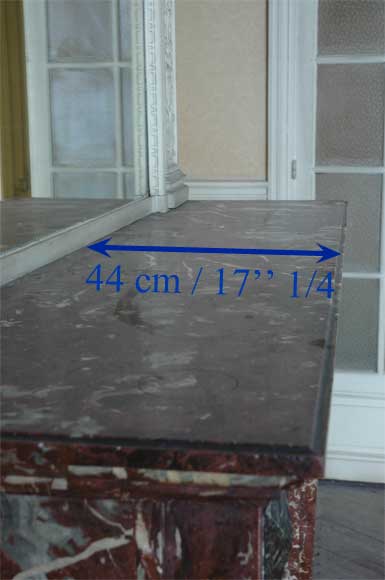 Antique Napoléon III style mantel in Rouge du Nord marble Antique Napoléon III style mantel in Rouge du Nord marble-9