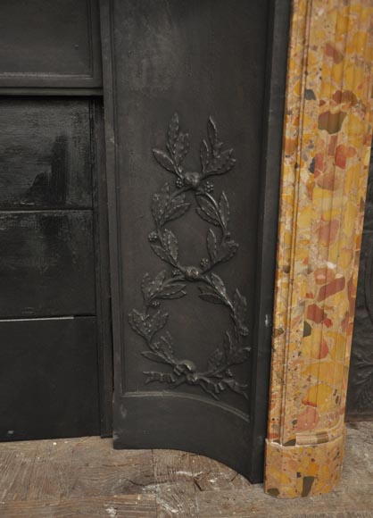 Antique Louis XVI style fireplace in Breccia Saint-Antonin marble  Antique Louis XVI style fireplace in Breccia Saint-Antonin marble -6