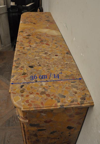 Antique Louis XVI style fireplace in Breccia Saint-Antonin marble  Antique Louis XVI style fireplace in Breccia Saint-Antonin marble -7