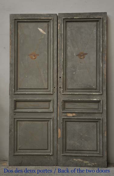 One double-door and two doors made out of mahogany with marquetry frieze decoration-14