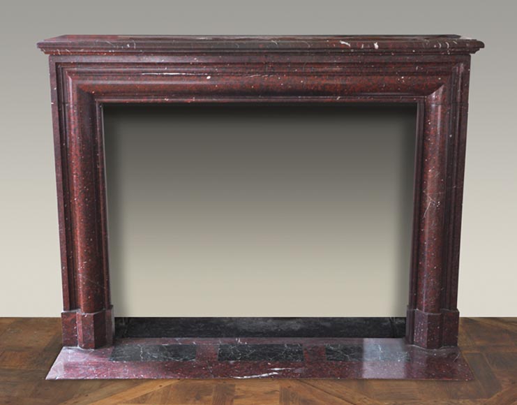 Antique Louis XIV style fireplace made out of Griotte Red marble Antique Louis XIV style fireplace made out of Griotte Red marble-0