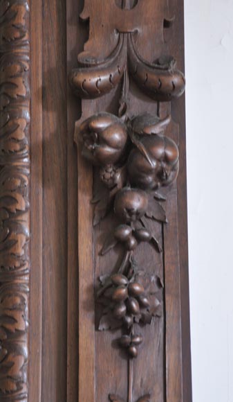 Antique walnut fireplace with Satyr mask Antique walnut fireplace with Satyr mask-4