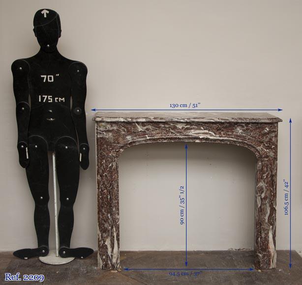 Antique Regence period fireplace made out of Red of Rance marble from the 18th century Antique Regence period fireplace made out of Red of Rance marble from the 18th century-9