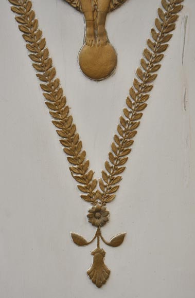 Antique oak double door painted, gilded and decorated with Winged Victories and mirrors Antique oak double door painted, gilded and decorated with Winged Victories and mirrors-3