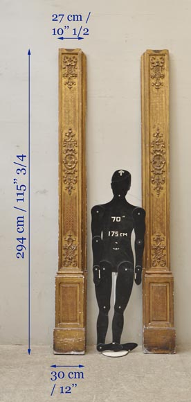 Pair of golden oak pilasters from the 18th century Pair of golden oak pilasters from the 18th century-15