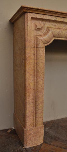 Antique Louis XIV style fireplace in yellow Brocatelle marble Antique Louis XIV style fireplace in yellow Brocatelle marble-4