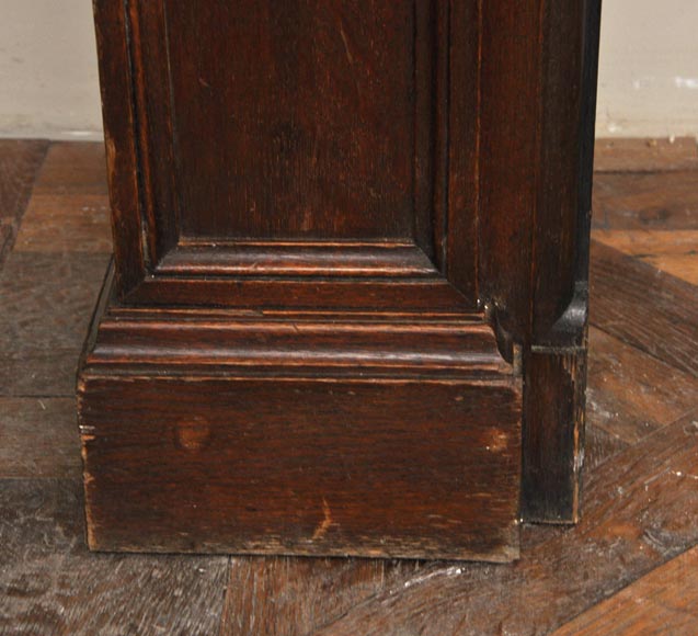 Antique Napoleon III style oak wood fireplace with  Antique Napoleon III style oak wood fireplace with