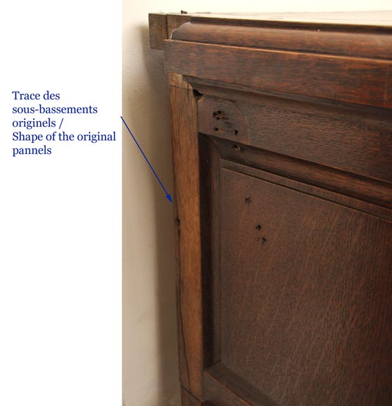 Antique Napoleon III style oak wood fireplace with  Antique Napoleon III style oak wood fireplace with