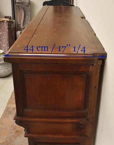 Antique Napoleon III style oak wood fireplace with  Antique Napoleon III style oak wood fireplace with