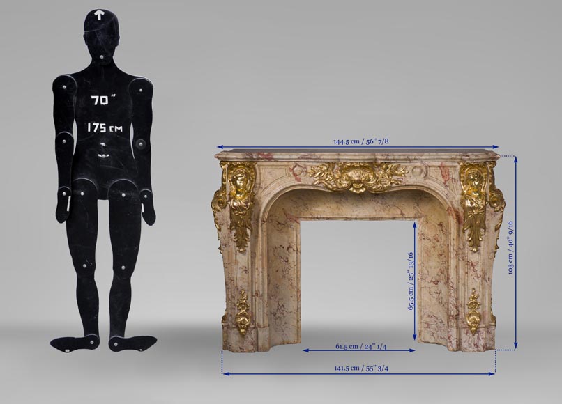 Prestigious antique fireplace in Scagliola as Sarrancolin Fantastico marble made after the fireplace of the Council Room at the Palace of Versailles Prestigious antique fireplace in Scagliola as Sarrancolin Fantastico marble made after the fireplace of the Council Room at the Palace of Versailles-17