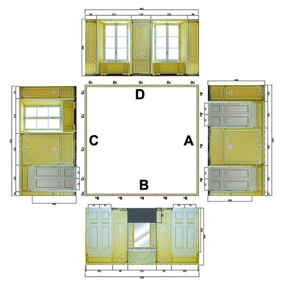 Very beautiful antique Louis XVI style paneled room coming from the Hotel de Crillon, Paris Very beautiful antique Louis XVI style paneled room coming from the Hotel de Crillon, Paris-25