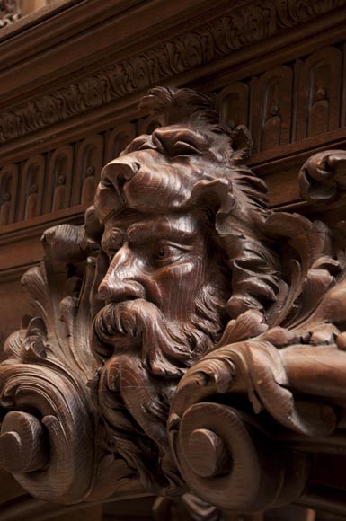 Exceptional antique oak wood fireplace made after the model of the fireplace in the Hercules Salon in Versailles Palace Exceptional antique oak wood fireplace made after the model of the fireplace in the Hercules Salon in Versailles Palace-3