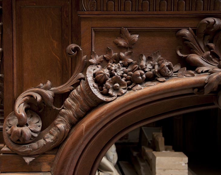 Exceptional antique oak wood fireplace made after the model of the fireplace in the Hercules Salon in Versailles Palace Exceptional antique oak wood fireplace made after the model of the fireplace in the Hercules Salon in Versailles Palace-4