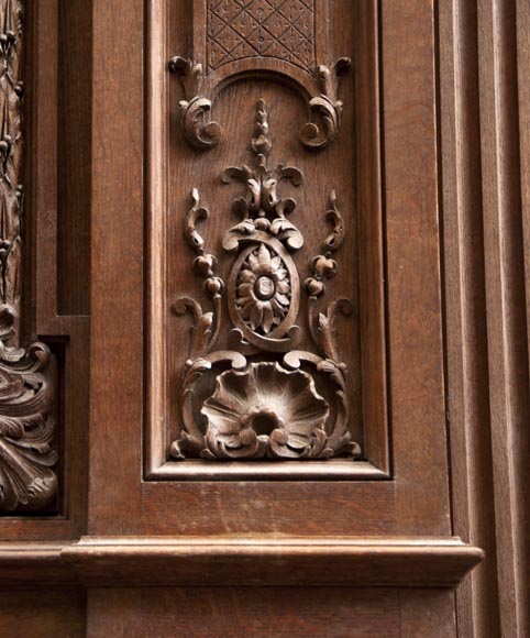 Exceptional antique oak wood fireplace made after the model of the fireplace in the Hercules Salon in Versailles Palace Exceptional antique oak wood fireplace made after the model of the fireplace in the Hercules Salon in Versailles Palace-14