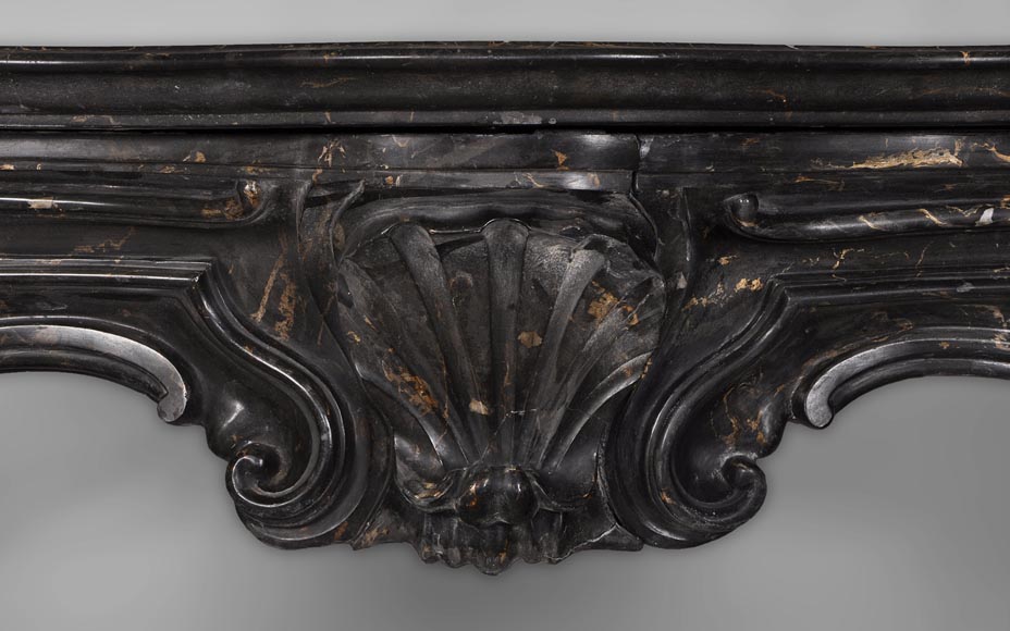 Antique Napoleon III style fireplace made out of scagliola painted in Portor marble imitation Antique Napoleon III style fireplace made out of scagliola painted in Portor marble imitation-1