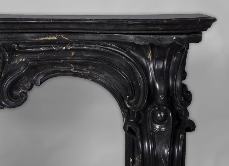 Antique Napoleon III style fireplace made out of scagliola painted in Portor marble imitation Antique Napoleon III style fireplace made out of scagliola painted in Portor marble imitation-8