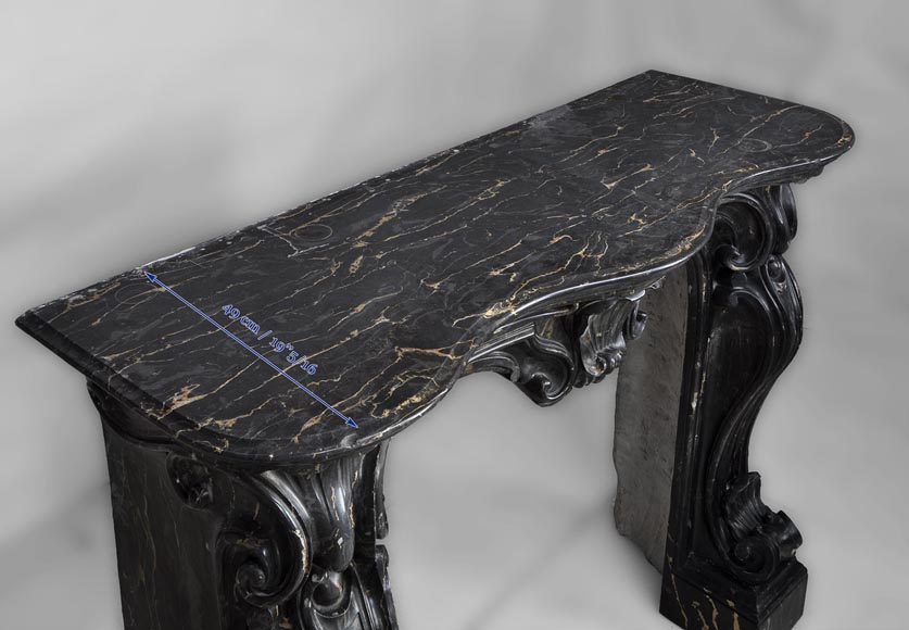 Antique Napoleon III style fireplace made out of scagliola painted in Portor marble imitation Antique Napoleon III style fireplace made out of scagliola painted in Portor marble imitation-10