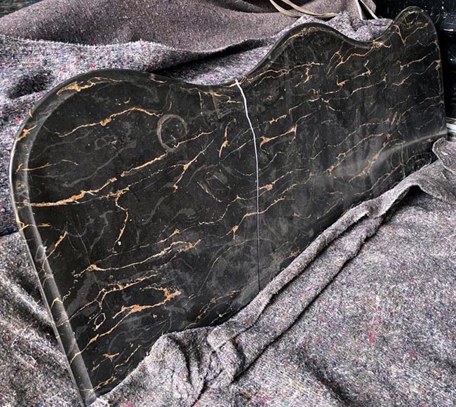 Antique Napoleon III style fireplace made out of scagliola painted in Portor marble imitation Antique Napoleon III style fireplace made out of scagliola painted in Portor marble imitation-11