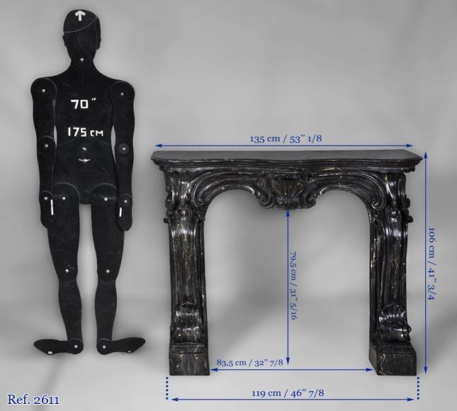 Antique Napoleon III style fireplace made out of scagliola painted in Portor marble imitation Antique Napoleon III style fireplace made out of scagliola painted in Portor marble imitation-12
