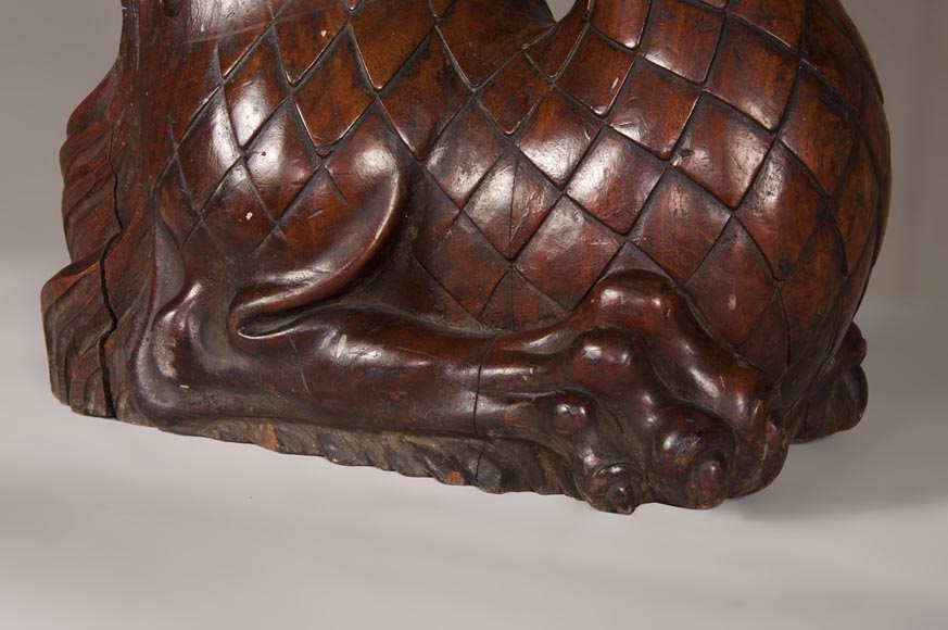 Stair banister with griffin decor made out of mahogany circa 1910 Stair banister with griffin decor made out of mahogany circa 1910-6