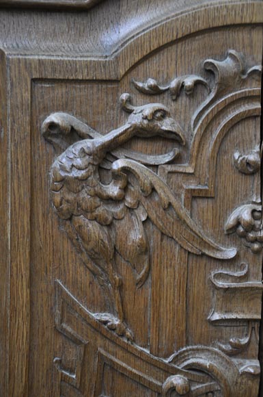 False pair of antique  carved oak doors from the 19th century False pair of antique  carved oak doors from the 19th century-5