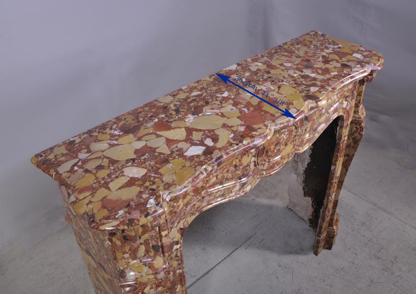 Pompadour style fireplace in Breche d'Alep marble Pompadour style fireplace in Breche d'Alep marble-8