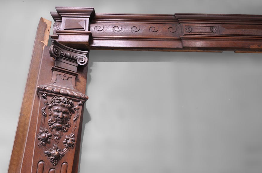 Oak wood paneled room with satyres heads and drapery patterns, 19th century Oak wood paneled room with satyres heads and drapery patterns, 19th century-6