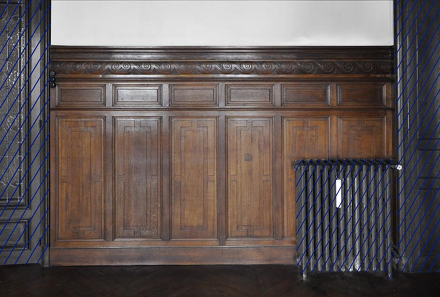 Set of oak carved panels with vitruvian scroll Set of oak carved panels with vitruvian scroll-0