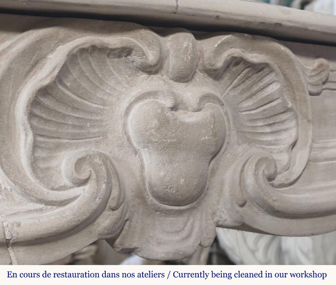 Louis XV style stone fireplace Louis XV style stone fireplace-2