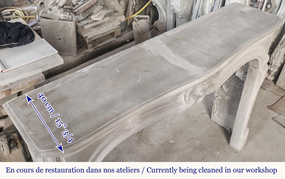 Louis XV style stone fireplace Louis XV style stone fireplace-8