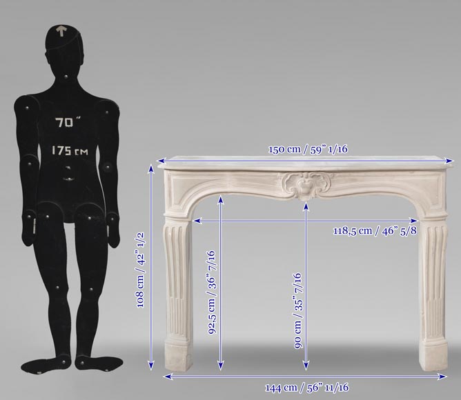 Louis XV style stone fireplace Louis XV style stone fireplace-9