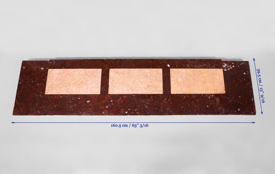 Antique Louis XIV style fireplace in Red Griotte marble with its cast iron insert Antique Louis XIV style fireplace in Red Griotte marble with its cast iron insert-8