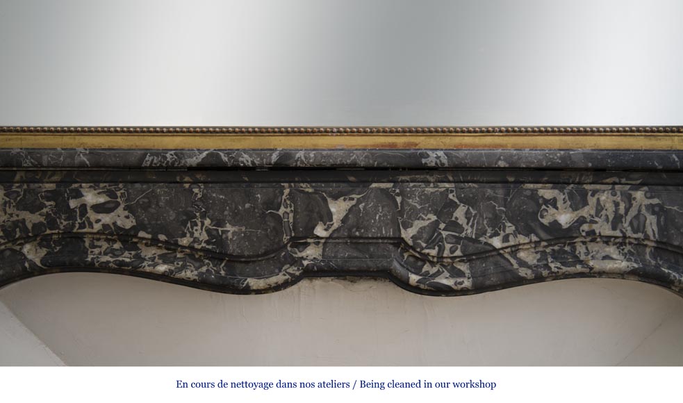 Antique Regency period fireplace in Grey Sainte Anne marble, 18th c. Antique Regency period fireplace in Grey Sainte Anne marble, 18th c.-1