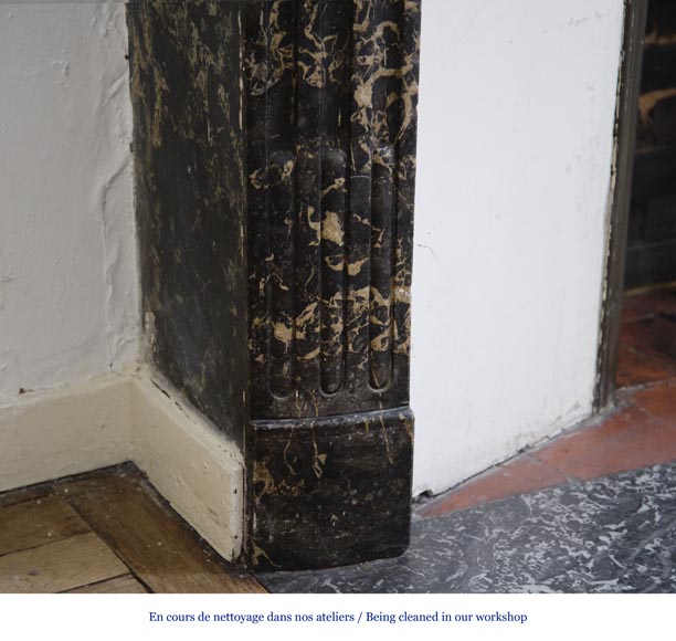 Antique Regency period fireplace in Grey Sainte Anne marble, 18th c. Antique Regency period fireplace in Grey Sainte Anne marble, 18th c.-3