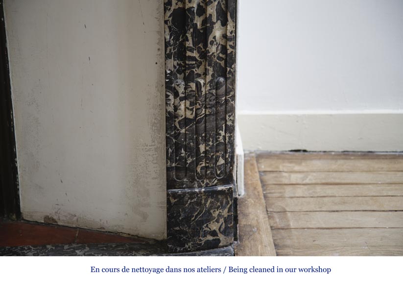 Antique Regency period fireplace in Grey Sainte Anne marble, 18th c. Antique Regency period fireplace in Grey Sainte Anne marble, 18th c.-6