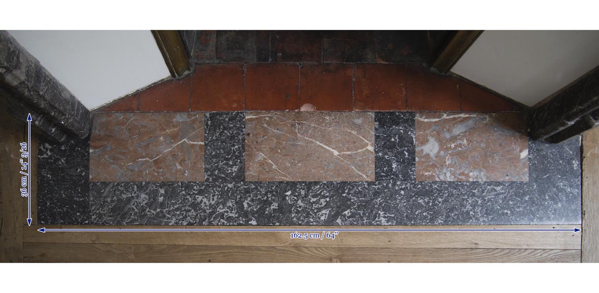 Antique Louis XV period fireplace in Grey Sainte Anne marble, 18th century Antique Louis XV period fireplace in Grey Sainte Anne marble, 18th century-8