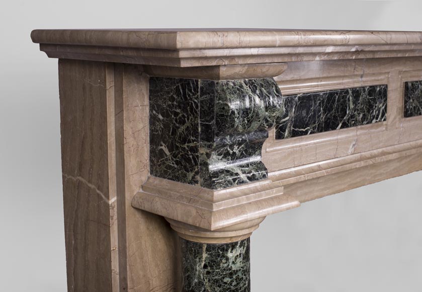 Antique Napoleon III style fireplace with columns in Sea Green marble Antique Napoleon III style fireplace with columns in Sea Green marble-3