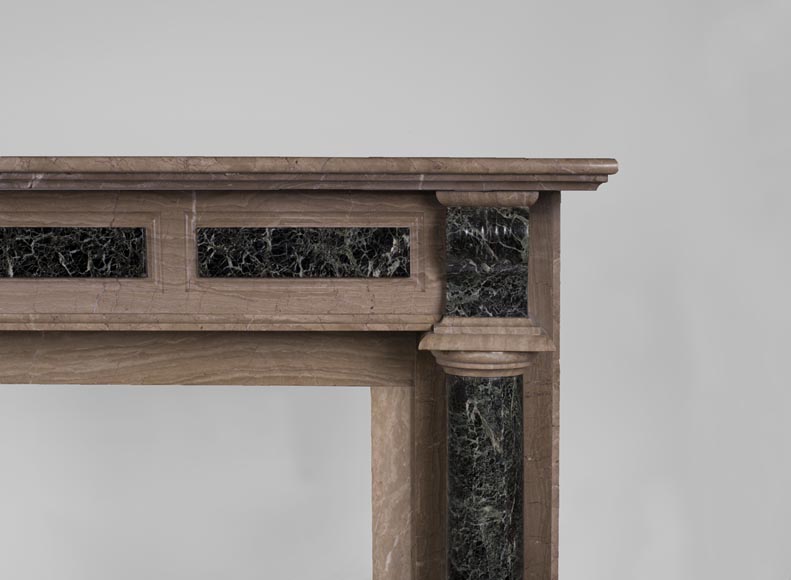 Antique Napoleon III style fireplace with columns in Sea Green marble Antique Napoleon III style fireplace with columns in Sea Green marble-7