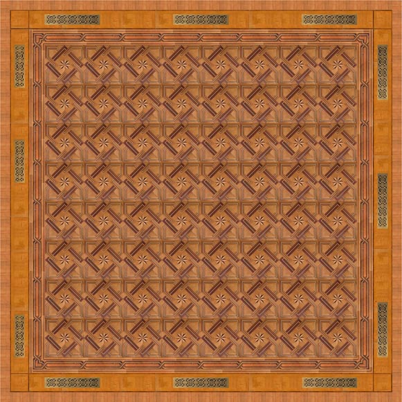 Exceptional antique Regency style complete paneled room in mahogany marquetry with fireplace, France 19th century Exceptional antique Regency style complete paneled room in mahogany marquetry with fireplace, France 19th century-24