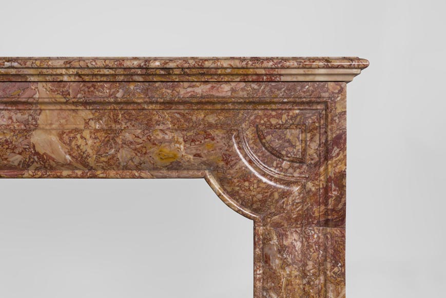 Antique Louis XIV style fireplace in Brèche marble Antique Louis XIV style fireplace in Brèche marble-6