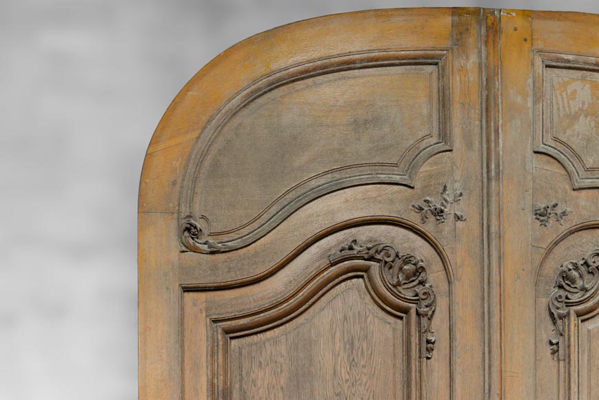 Important and rare door from an Haussmannian building in oakwood, late 19th century-2