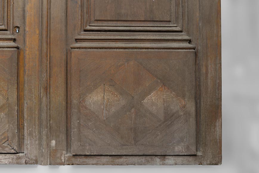Important and rare door from an Haussmannian building in oakwood, late 19th century-4