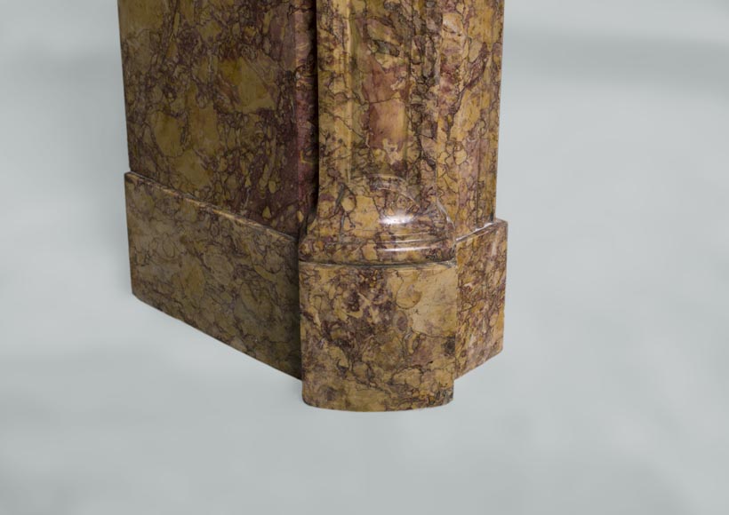 Antique Louis XV style fireplace, Pompadour model, in Brocatelle du Jura marble Antique Louis XV style fireplace, Pompadour model, in Brocatelle du Jura marble-4