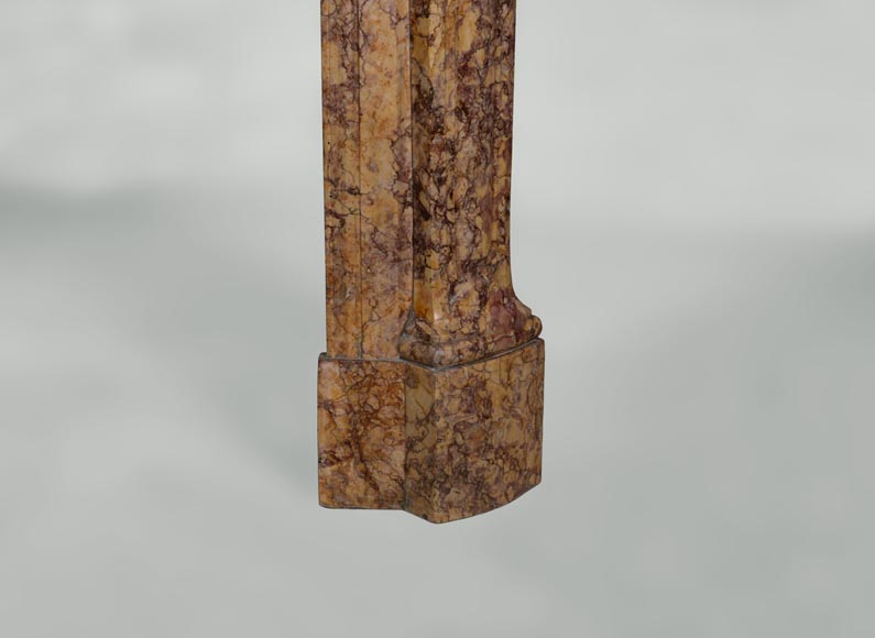 Antique Louis XV style fireplace, Pompadour model, in Brocatelle du Jura marble Antique Louis XV style fireplace, Pompadour model, in Brocatelle du Jura marble-7