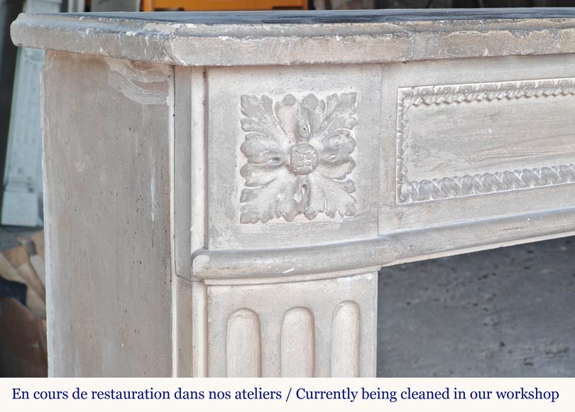 Louis XVI style stone mantel Louis XVI style stone mantel-3