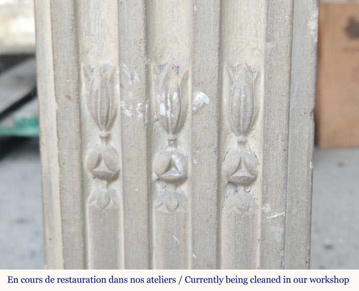 Louis XVI style stone mantel Louis XVI style stone mantel-4