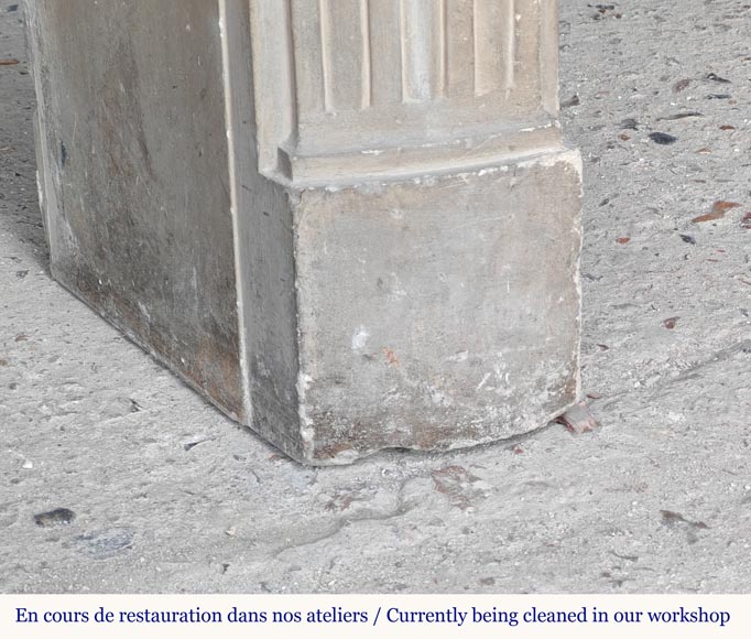 Louis XVI style stone mantel Louis XVI style stone mantel-5