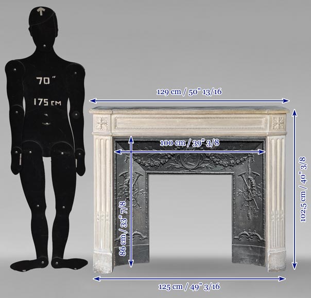 Louis XVI style stone mantel Louis XVI style stone mantel-10